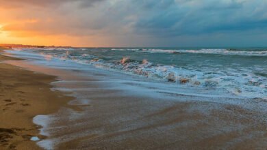 Scenic Caspian Sea beaches in Azerbaijan